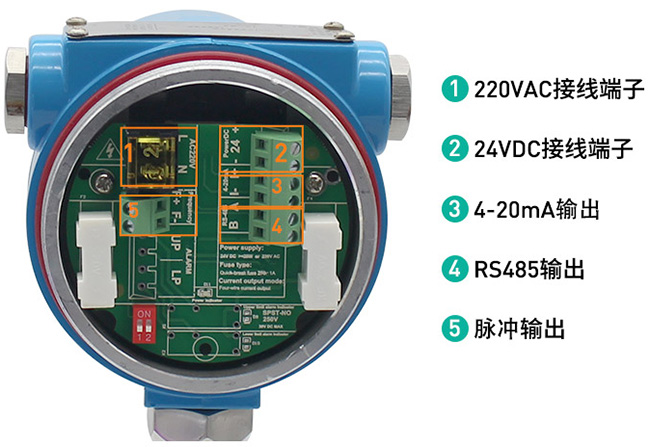 壓縮空氣熱式氣體質量流量計接線端子圖