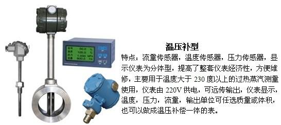 渦街式流量計溫壓補償型產品特點圖