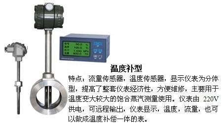 渦街蒸汽流量計溫度補償型產品特點圖