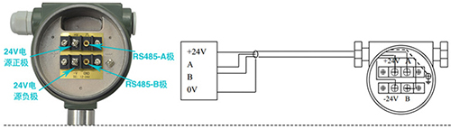 壓縮空氣專用流量計(jì)RS485通訊信號(hào)輸出接線圖